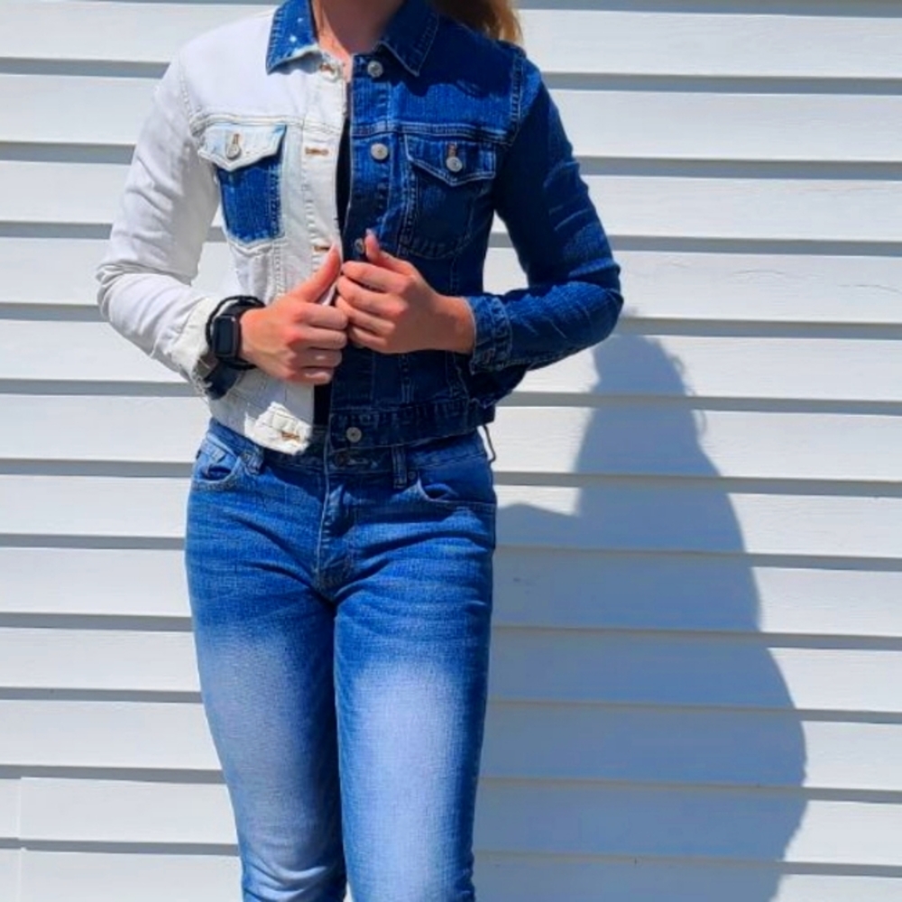 HOT 🔥 Denim Half Bleached Weathered Jacket💕